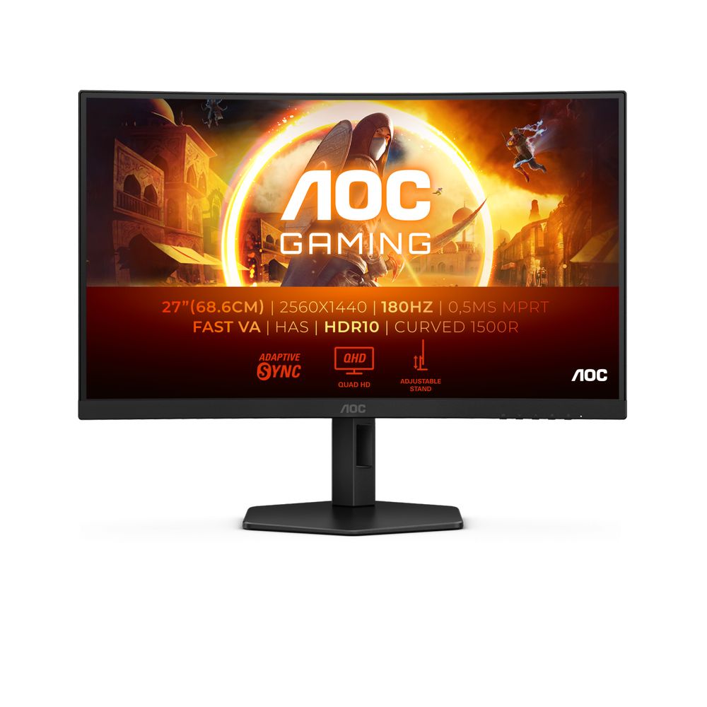 Monitor AOC CQ27G4X (27", QHD, IPS, 180Hz, DP, 2×HDMI, HAS)